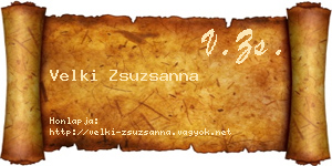 Velki Zsuzsanna névjegykártya
